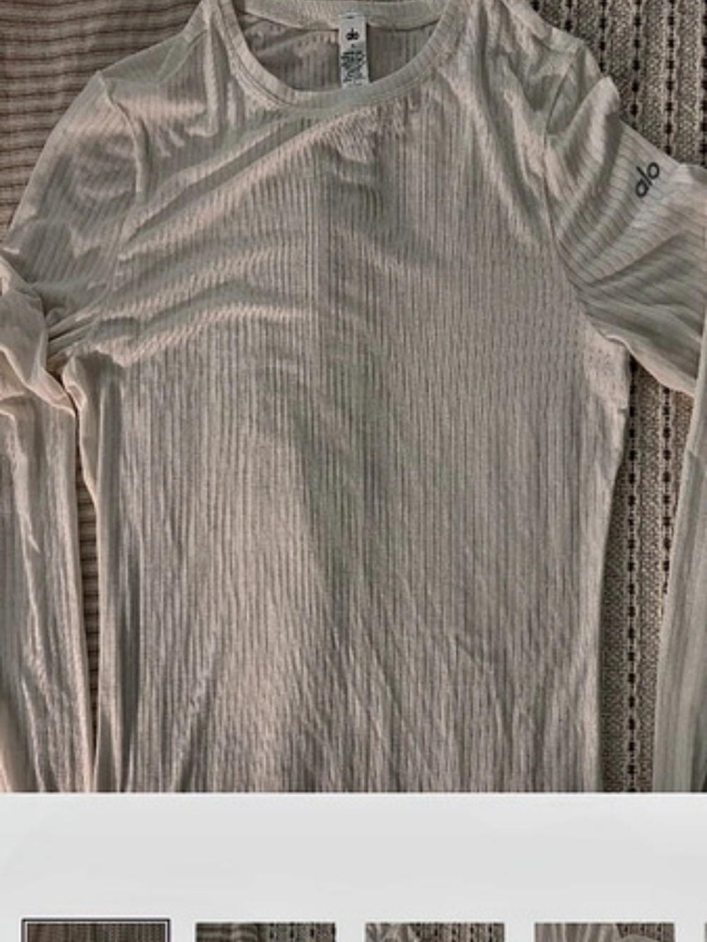 Alo Long Sleeve in White Size Medium Like New Condition Medium